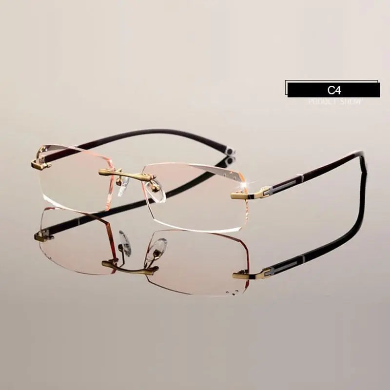Men's Rimless TR90 Prescription Glasses A001 — view 4 | Rx Spectacle