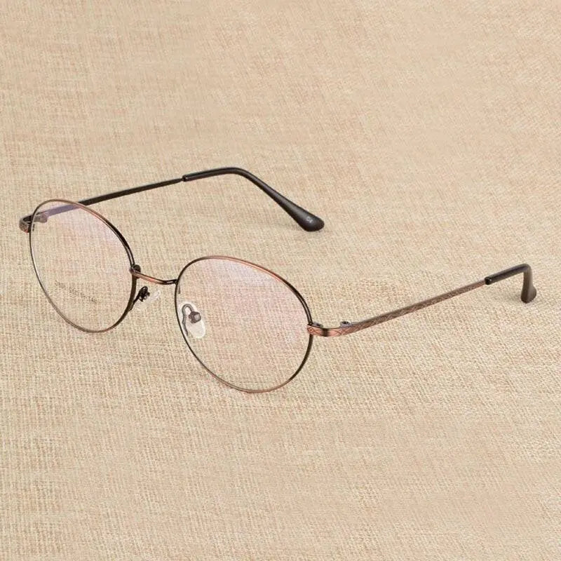 Unisex Round Full Rim Alloy Prescription Glasses J801 — view 5 | Rx Spectacle