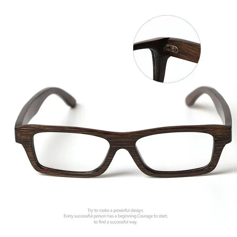 Unisex Square Full Rim Wood Prescription Glasses 56190 — view 2 | Rx Spectacle