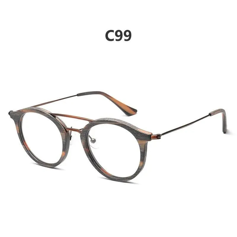 Unisex Round Full Rim Alloy Double Bridge Prescription Glasses 4821 — view 6 | Rx Spectacle
