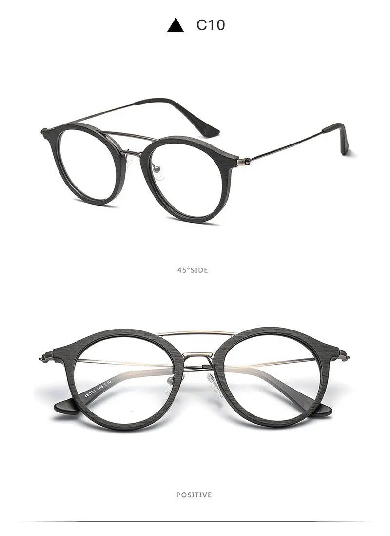 Unisex Round Full Rim Alloy Double Bridge Prescription Glasses 4821 — view 21 | Rx Spectacle