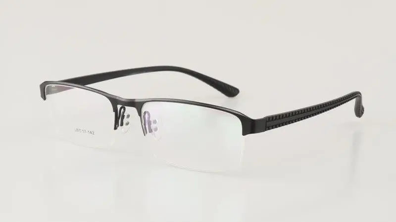 Men's Rectangular Semi-Rimless Titanium Reading Glasses 9bs — view 10 | Rx Spectacle