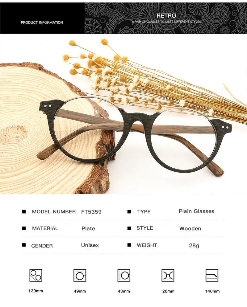 Unisex Square Full Rim Wood Prescription Glasses Ft5359 — view 17 | Rx Spectacle