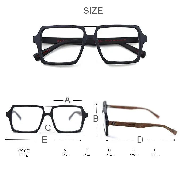 Unisex Square Full Rim Alloy Double Bridge Prescription Glasses Ps9016 — view 9 | Rx Spectacle