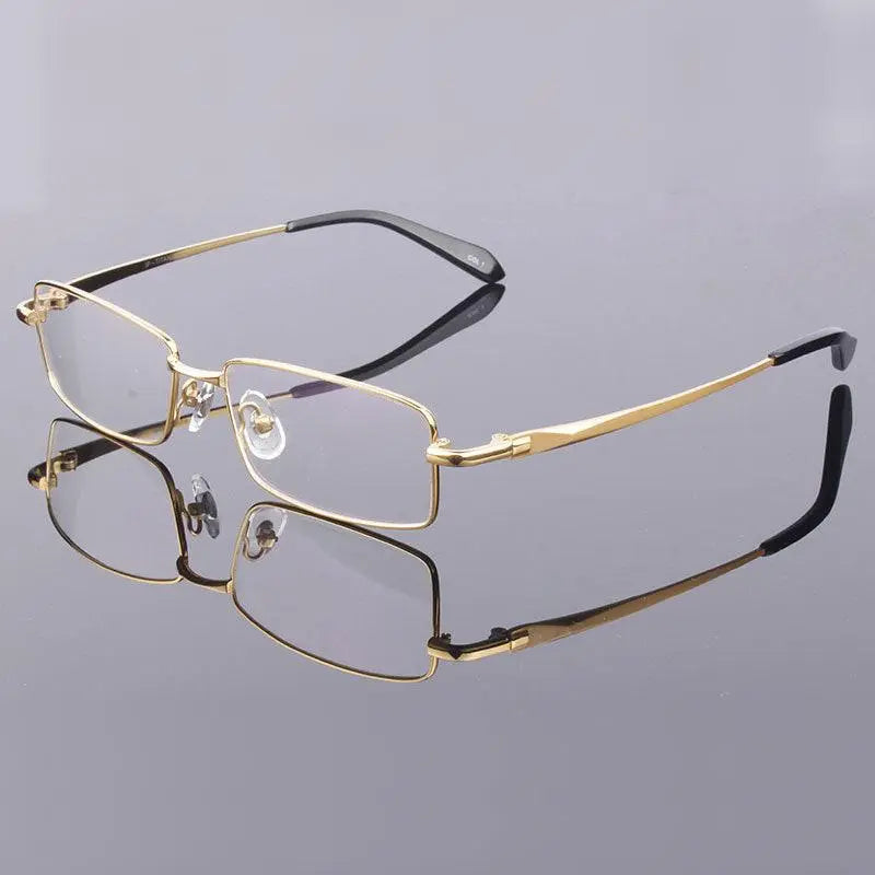 Men's Rectangular Full Rim Titanium Prescription Glasses 2256 — view 1 | Rx Spectacle