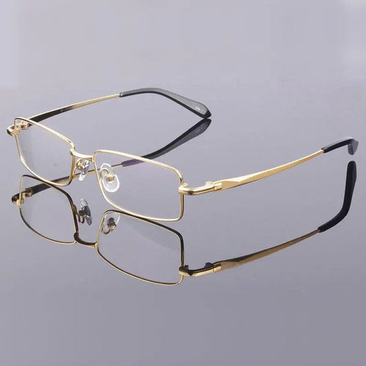 Men's Rectangular Full Rim Titanium Prescription Glasses 2256 — view 1 | Rx Spectacle