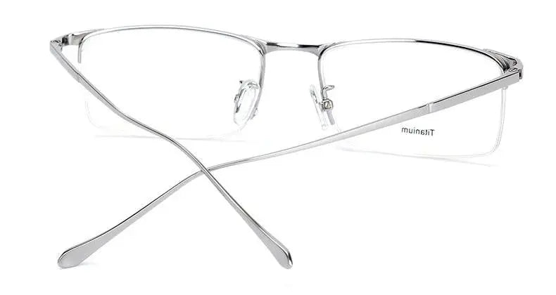 Men's Square Semi-Rimless Titanium Prescription Glasses S8803 — view 17 | Rx Spectacle