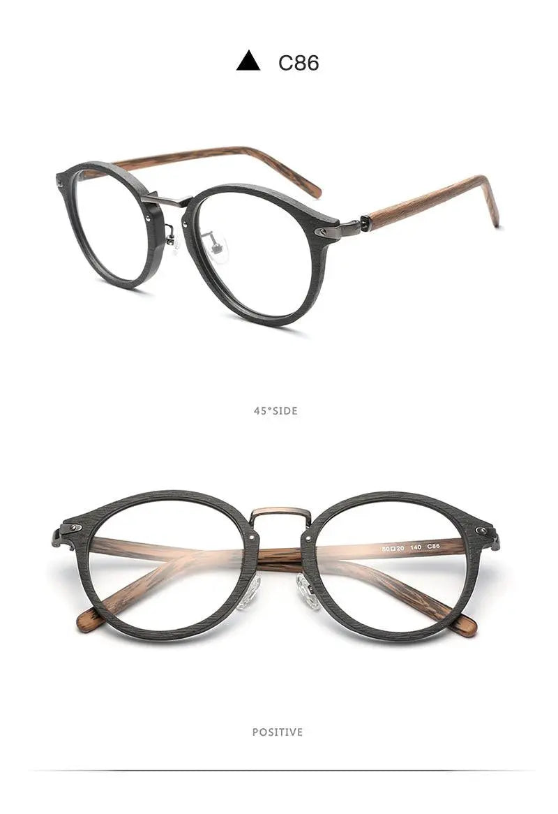 Unisex Round Full Rim Alloy Prescription Glasses Bc06 — view 24 | Rx Spectacle