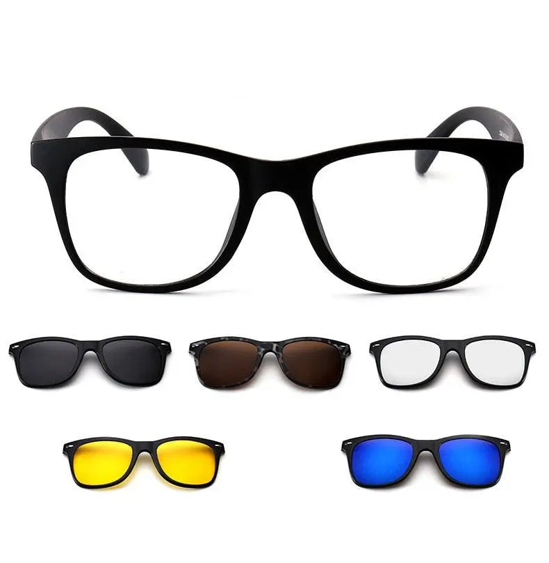 Men's Square Full Rim TR90 Clip-On Prescription Glasses 2208 — view 7 | Rx Spectacle