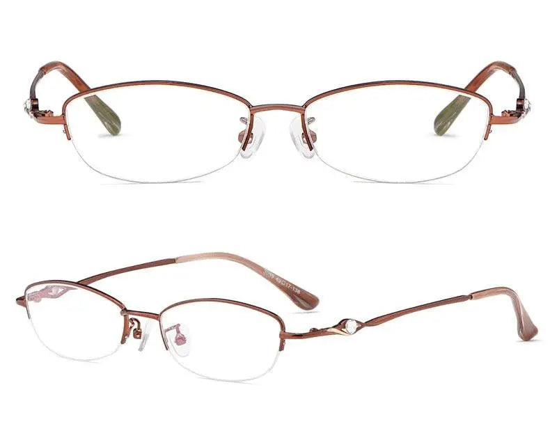 Women's Semi-Rimless Alloy Reading Glasses 3039 — view 20 | Rx Spectacle