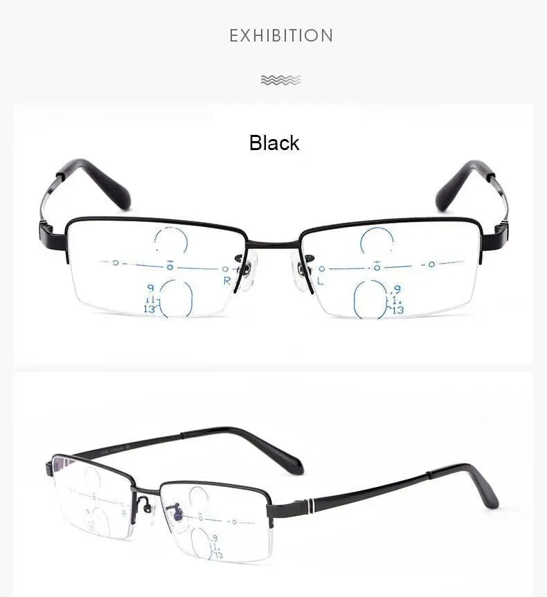 Men's Semi-Rimless Titanium Reading Glasses 1688 — view 12 | Rx Spectacle