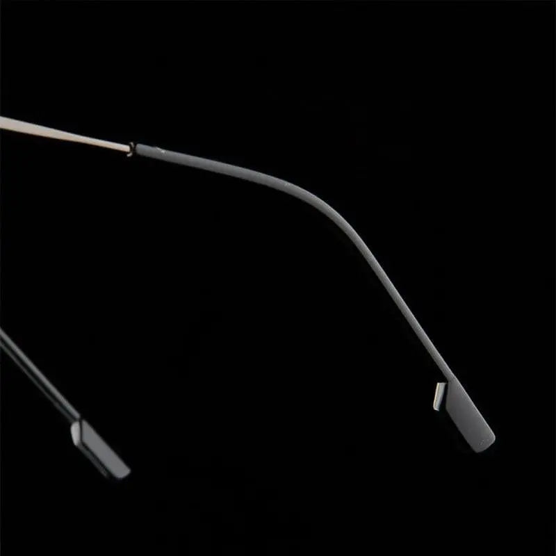 Unisex Rectangular Rimless Alloy Reading Glasses 2 — view 5 | Rx Spectacle