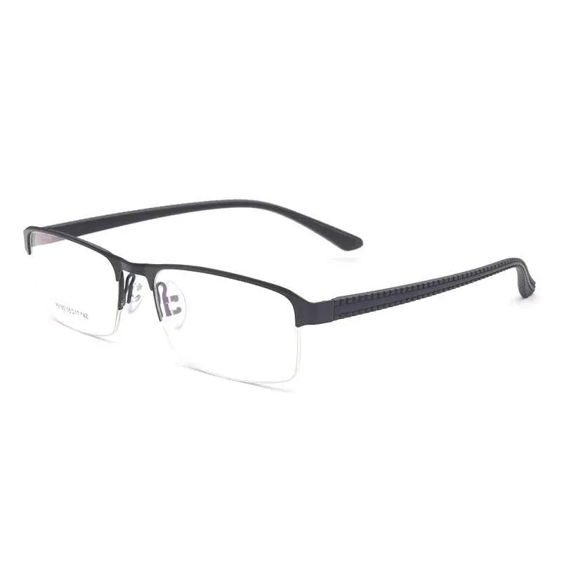 Men's Square Semi-Rimless Alloy Prescription Glasses P9165 — view 13 | Rx Spectacle