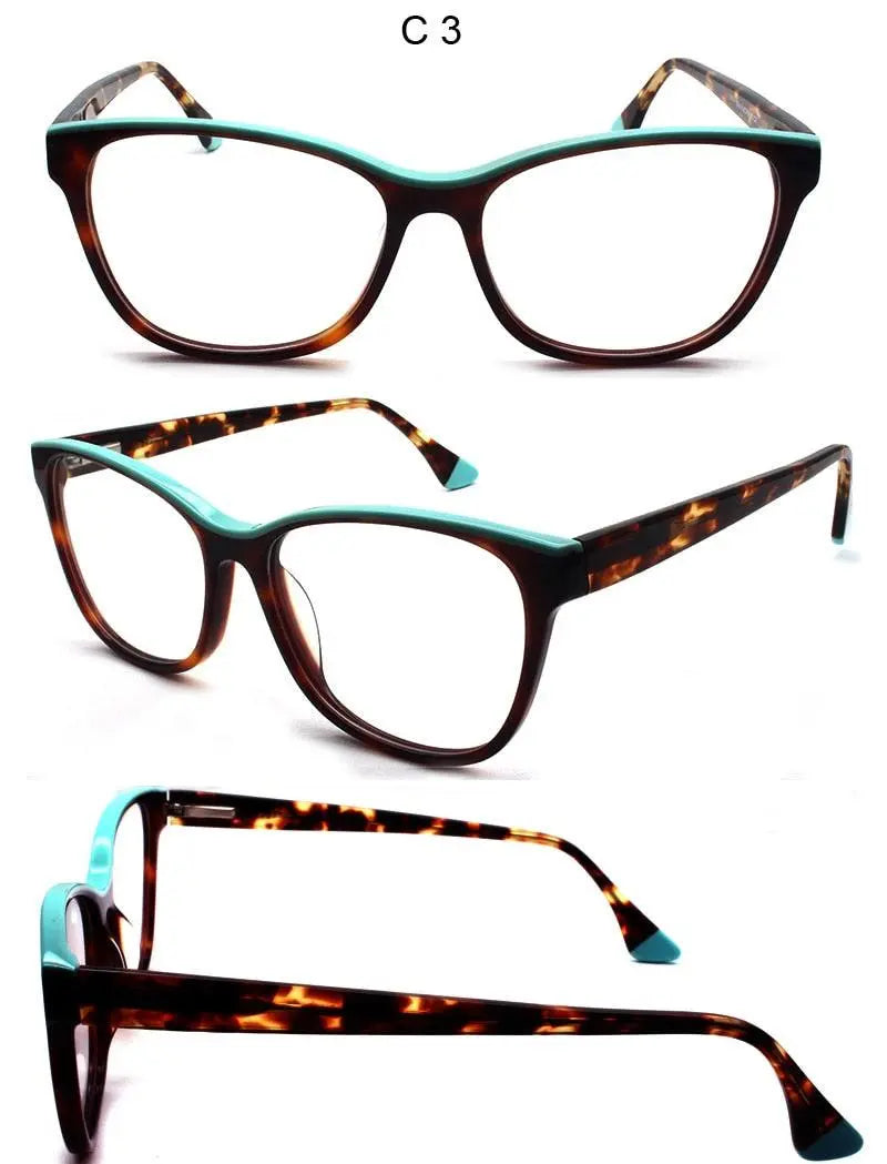 Unisex Square Full Rim Acetate Prescription Glasses 8043 — view 8 | Rx Spectacle