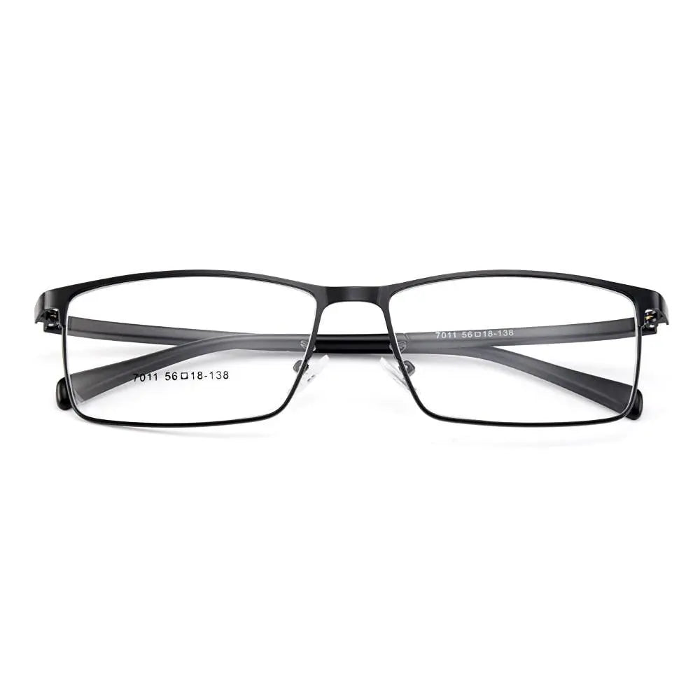 Men's Square Semi-Rimless Titanium Prescription Glasses Y7011 — view 4 | Rx Spectacle