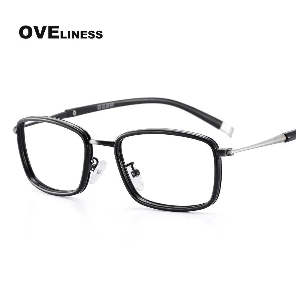 Unisex Square Full Rim Alloy Prescription Glasses 0037 — view 3 | Rx Spectacle