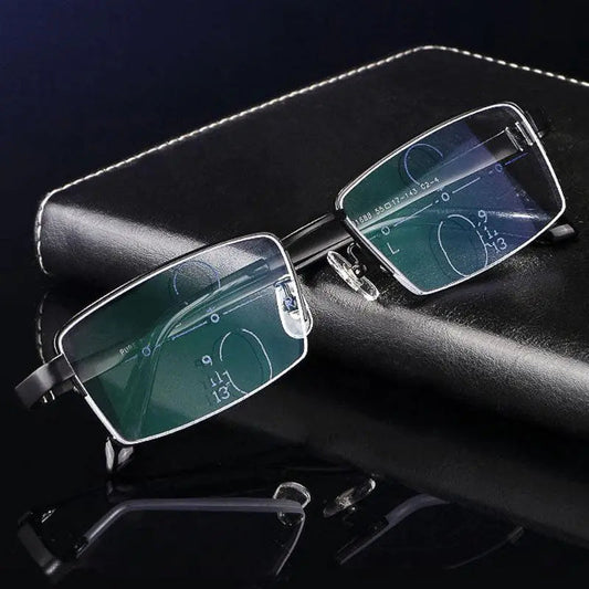 Men's Semi-Rimless Titanium Reading Glasses 1688 — view 1 | Rx Spectacle