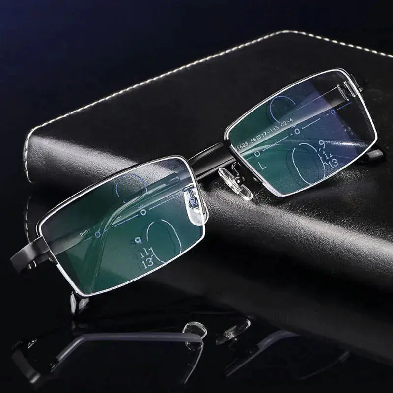 Men's Rectangular Full Rim Titanium Prescription Glasses 553317 — view 1 | Rx Spectacle