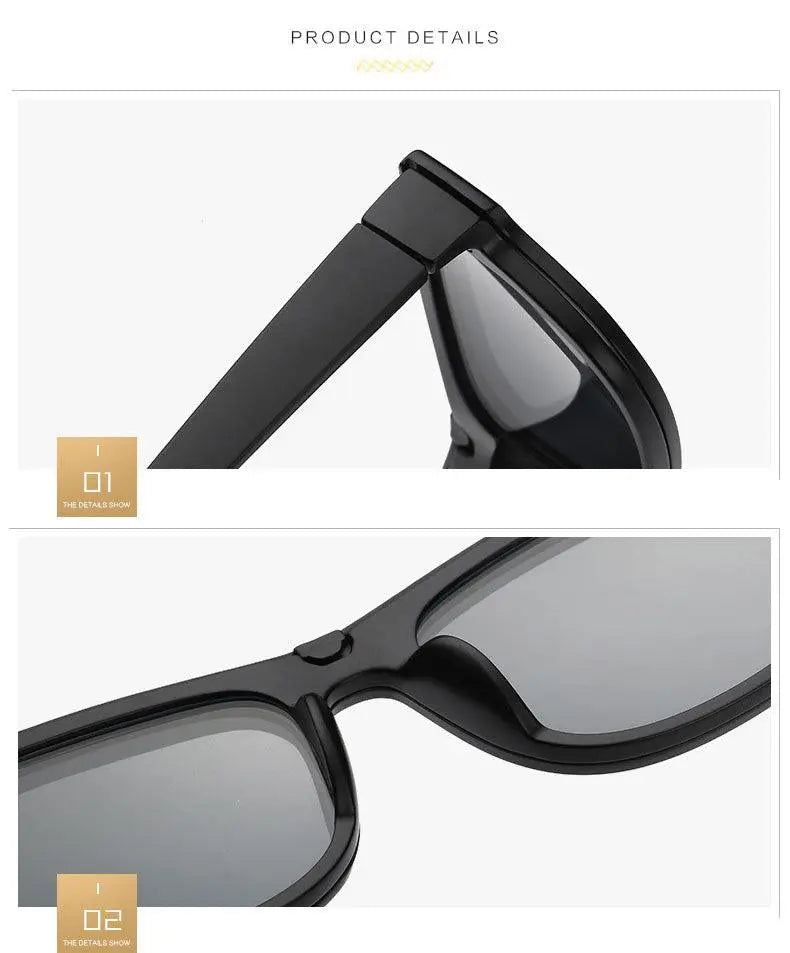 Unisex Square Full Rim Clip-On Prescription Glasses 2203 — view 16 | Rx Spectacle