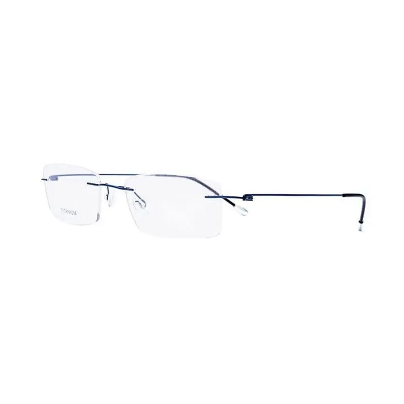 Unisex Rectangular Rimless Titanium Prescription Glasses P8361 — view 2 | Rx Spectacle
