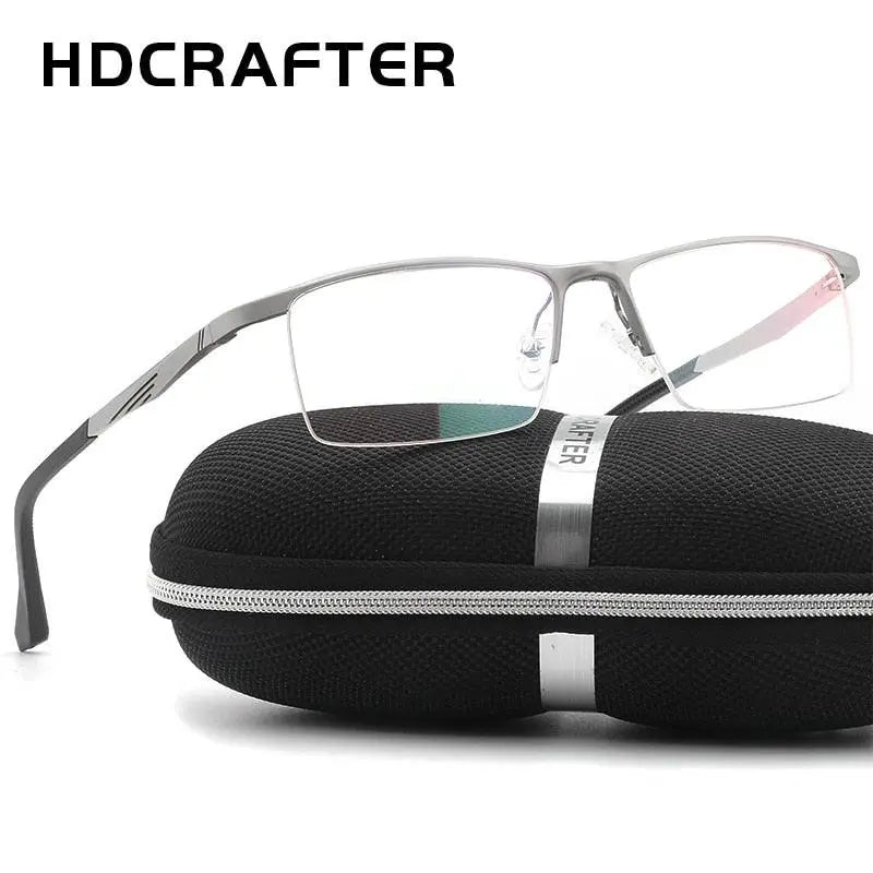 Men's Rectangular Semi-Rimless Alloy Prescription Glasses Lp6236 — view 2 | Rx Spectacle