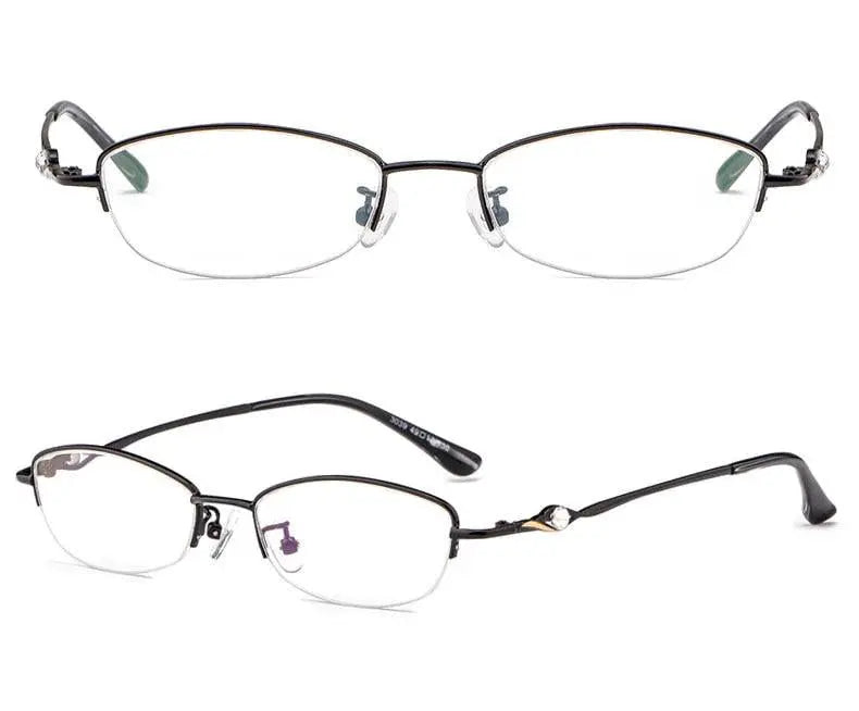 Women's Semi-Rimless Alloy Reading Glasses 3039 — view 17 | Rx Spectacle