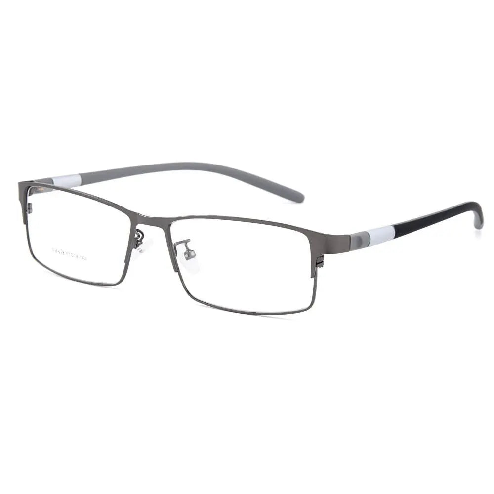 Men's Square Full Rim Titanium Prescription Glasses Y028 — view 4 | Rx Spectacle