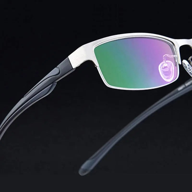 Unisex Semi-Rimless Stainless Steel Reading Glasses Xs671 — view 5 | Rx Spectacle
