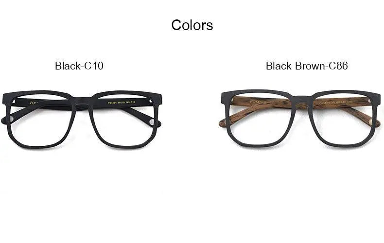 Unisex Square Full Rim Wood Oversized Prescription Glasses Ps5104 — view 9 | Rx Spectacle