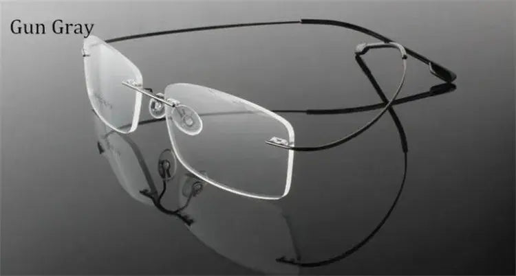 Women's Square Rimless Titanium Prescription Glasses 60745 — view 10 | Rx Spectacle