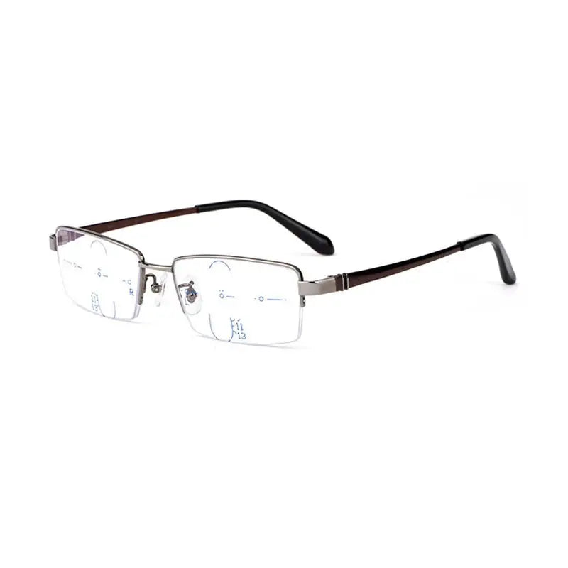 Men's Rectangular Full Rim Titanium Prescription Glasses 553317 — view 4 | Rx Spectacle