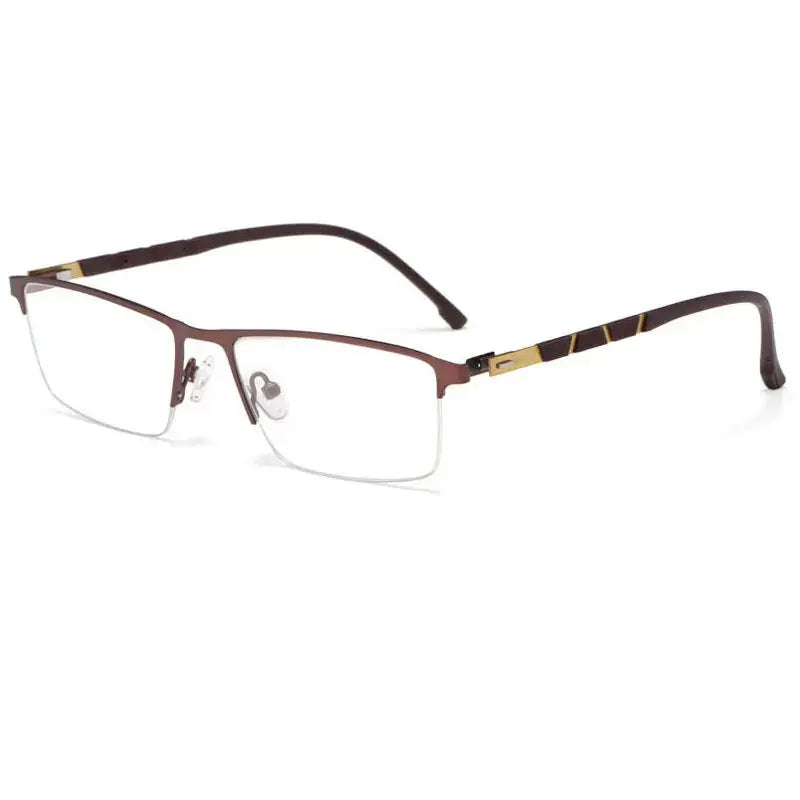 Men's Square Semi-Rimless Aluminum Prescription Glasses 14818 — view 2 | Rx Spectacle