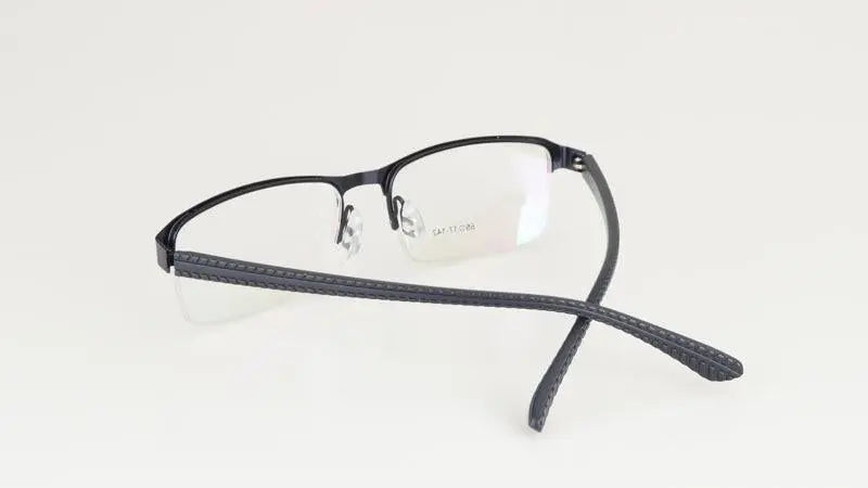 Men's Rectangular Semi-Rimless Titanium Reading Glasses 9bs — view 16 | Rx Spectacle
