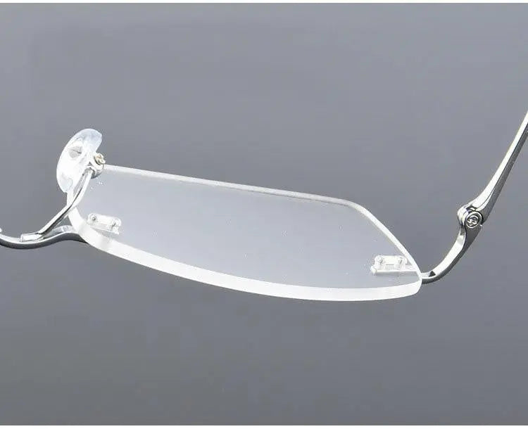 Men's Rectangular Rimless Titanium Prescription Glasses 632 — view 9 | Rx Spectacle