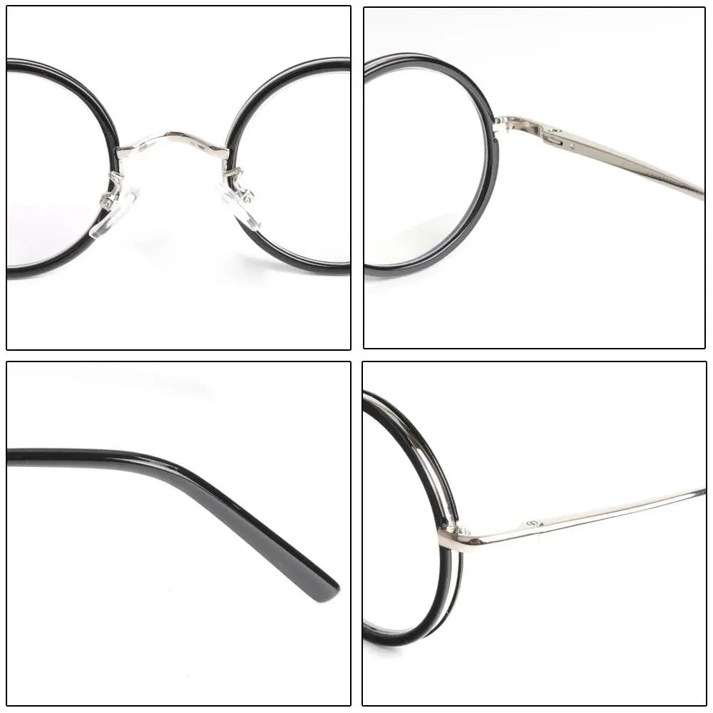 Unisex Round Full Rim Alloy Reading Glasses 618 — view 8 | Rx Spectacle
