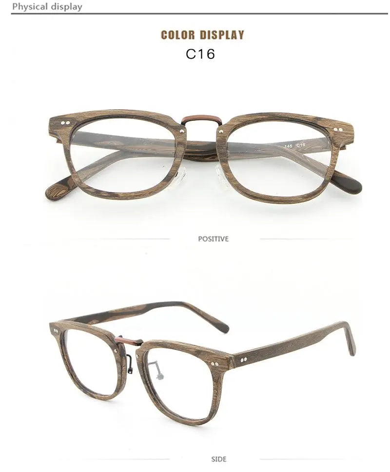 Unisex Square Full Rim Wood Prescription Glasses Lbh025 — view 20 | Rx Spectacle