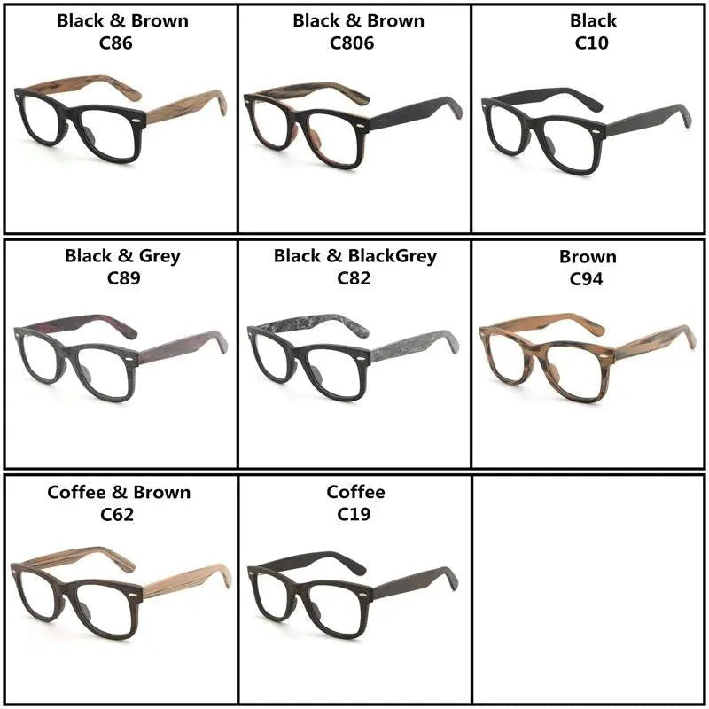 Unisex Square Full Rim Wood Prescription Glasses Lhb031 — view 15 | Rx Spectacle