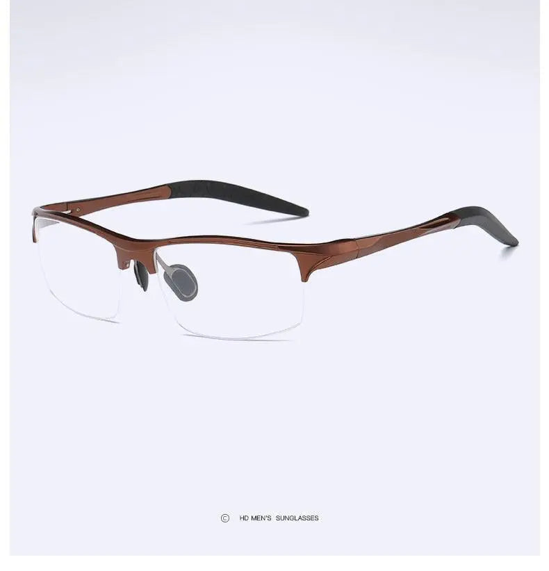 Men's Square Semi-Rimless Alloy Prescription Glasses L8177 — view 20 | Rx Spectacle