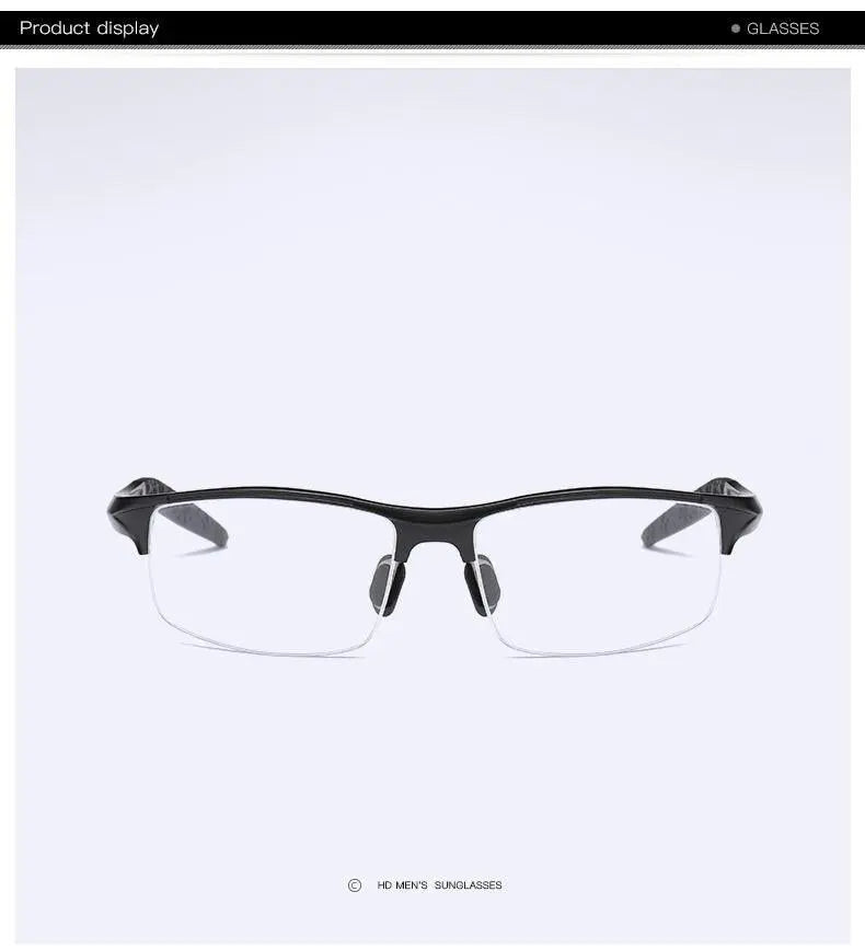 Men's Square Semi-Rimless Alloy Prescription Glasses L8177 — view 12 | Rx Spectacle