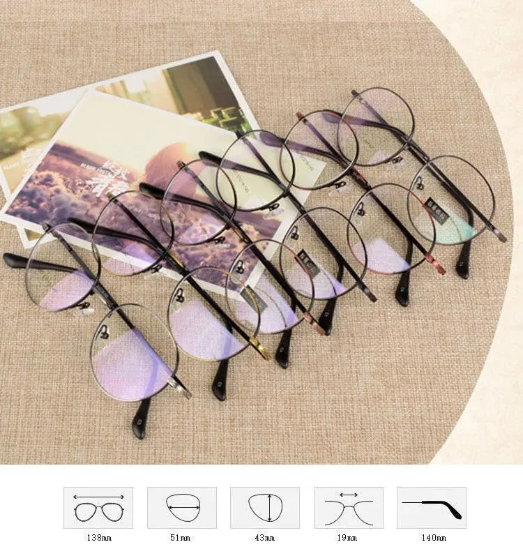 Unisex Round Full Rim Alloy Prescription Glasses J801 — view 7 | Rx Spectacle