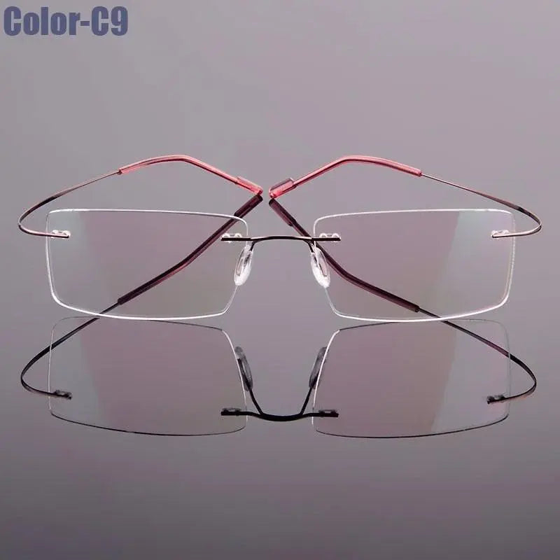 Unisex Rimless Titanium Prescription Glasses 5018 — view 14 | Rx Spectacle