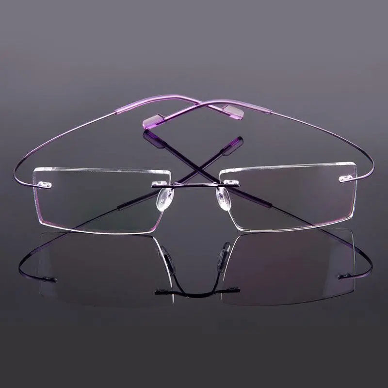 Men's Rimless Alloy Prescription Glasses T8089 — view 7 | Rx Spectacle