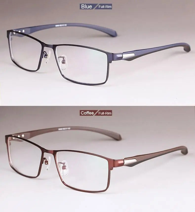 Men's Rectangular Full Rim Alloy Prescription Glasses — view 20 | Rx Spectacle