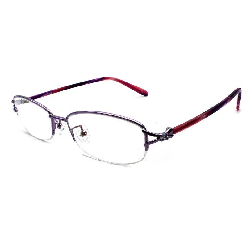 Women's Square Semi-Rimless Alloy Prescription Glasses 93066 — view 3 | Rx Spectacle