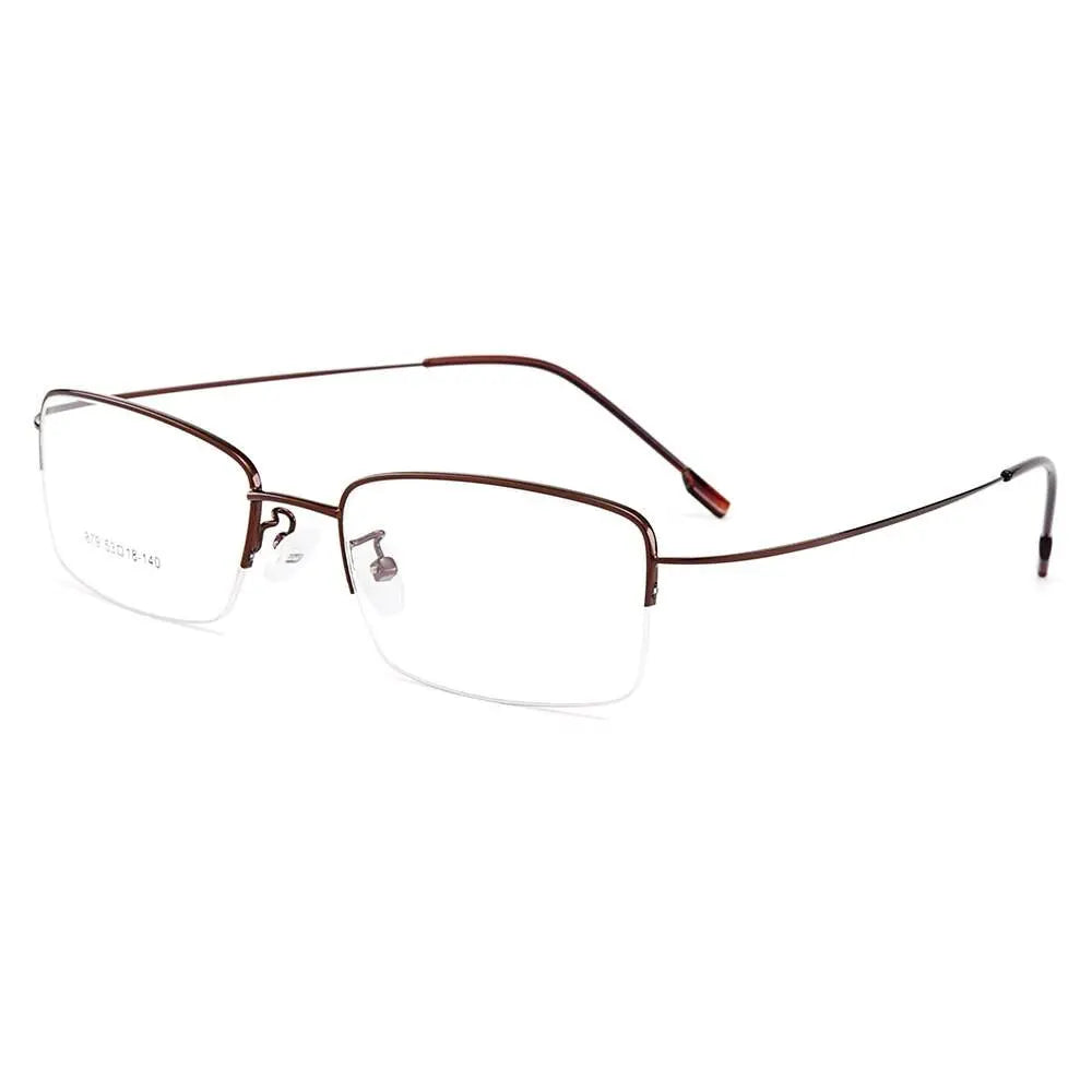 Men's Semi-Rimless Titanium Prescription Glasses Y879 — view 7 | Rx Spectacle