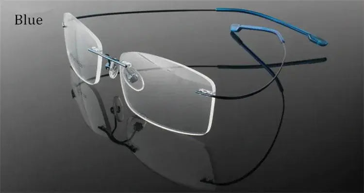 Women's Square Rimless Titanium Prescription Glasses 60745 — view 7 | Rx Spectacle