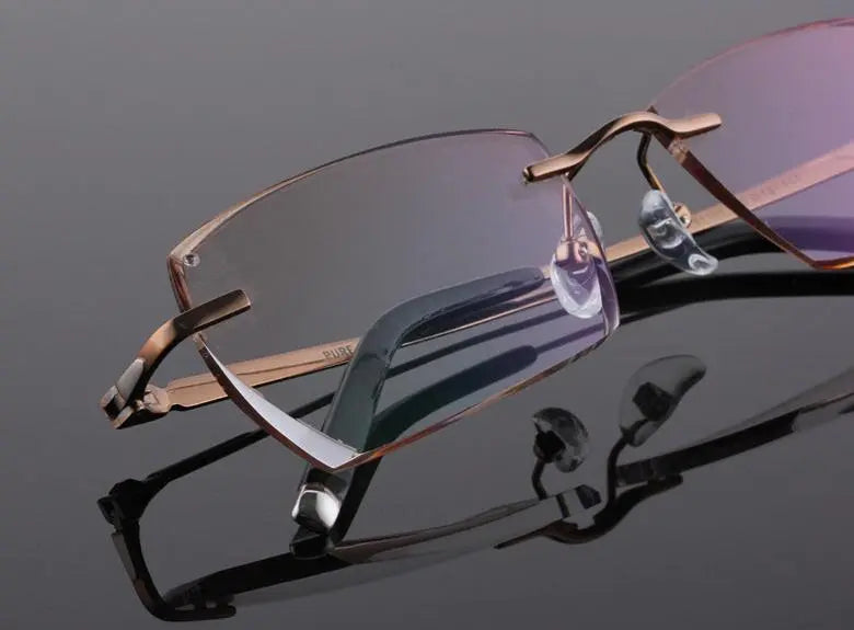 Men's Rimless Titanium Prescription Glasses 611 — view 8 | Rx Spectacle