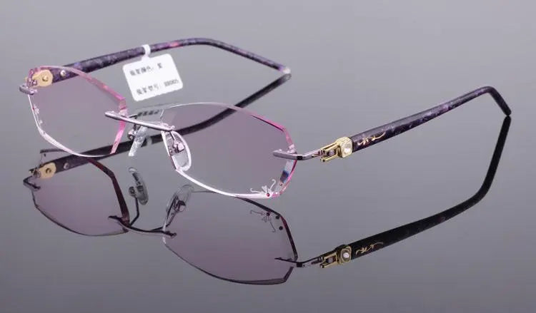 Unisex Rectangular Rimless Titanium Prescription Glasses 88005 — view 11 | Rx Spectacle