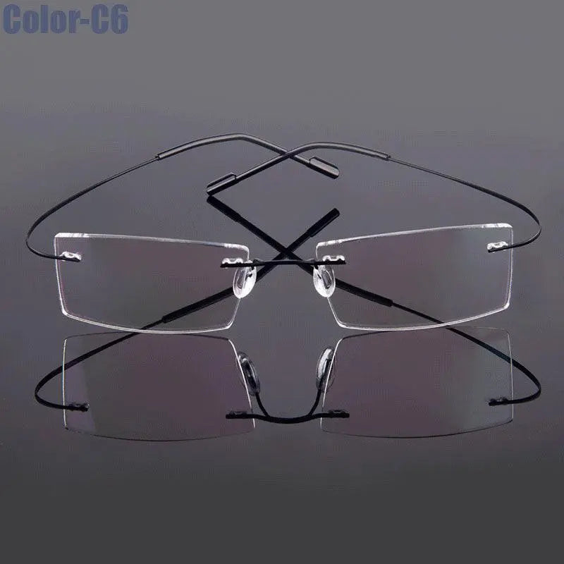 Men's Rimless Alloy Prescription Glasses T8089 — view 9 | Rx Spectacle