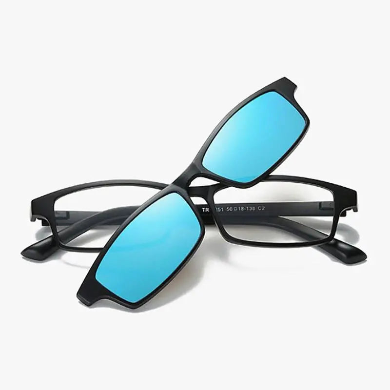 Women's Rectangular Full Rim TR90 Clip-On Prescription Glasses S206 — view 2 | Rx Spectacle